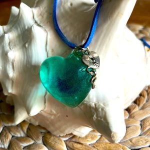 Hand made resin heart with lock and mini key to open your heart